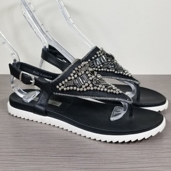 Tosca Blu Embellished Thong Sandal, Black, Womens Size 7.5 US / 38 - Picture 3 of 12